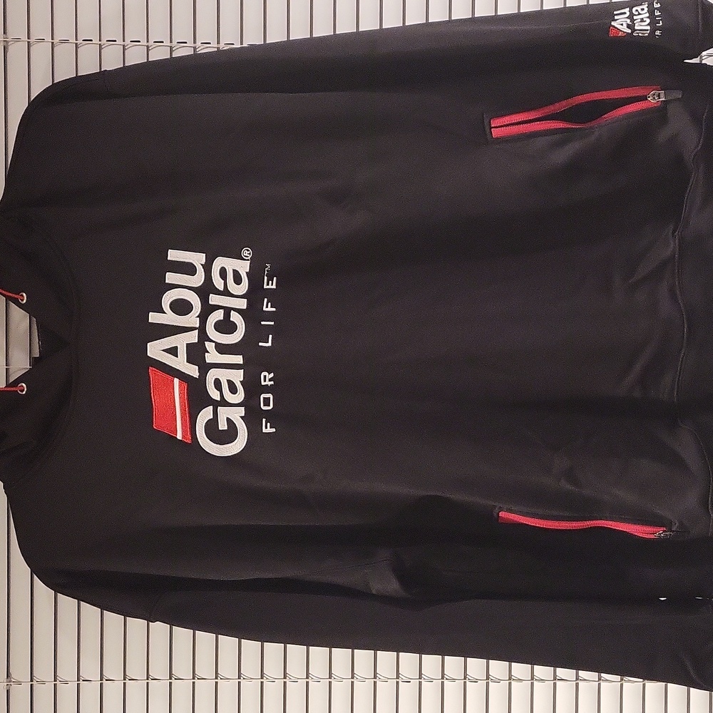 Abu Garcia Fishing Black Sweater Hoodie Adult Size Xl Embroidery Logo
